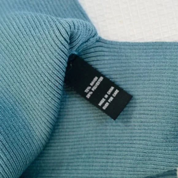 Fortune + Ivy Blue/Teal Knit Tank Top | Size Medium - Picture 6 of 6
